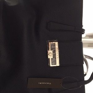 Elie Tahari Gambler Tote.  Navy blue